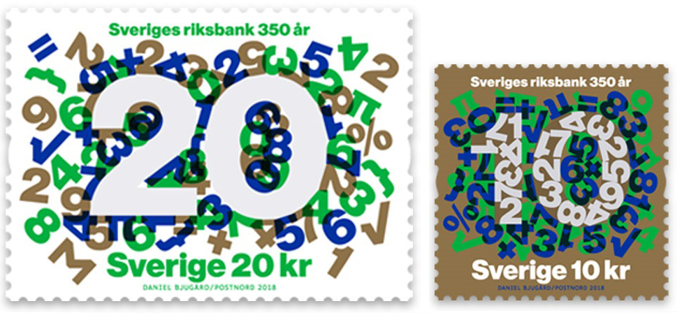 Siffror och matematiska tecken som bildar motiv.